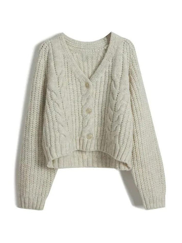 Levoire | Gilet En Tricot Câble Uni À Col En V