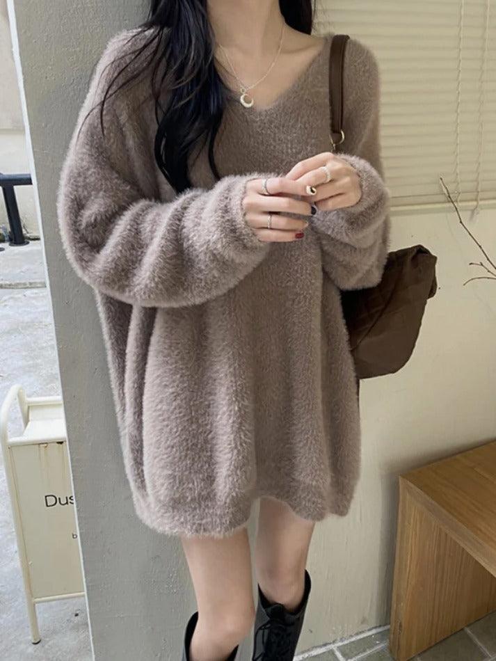 Levoire | Pull En Peluche À Encolure En V Unie