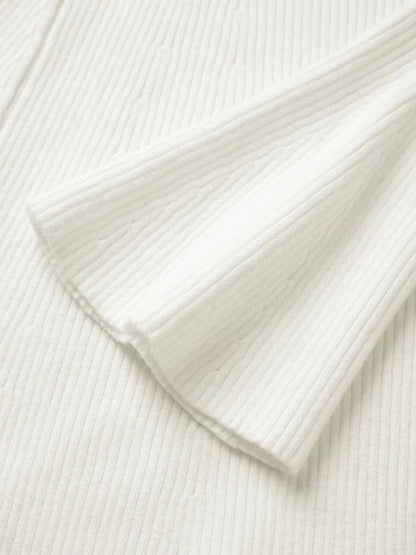 Levoire | Robe Mini En Tricot Côtelé À Encolure En V Unie