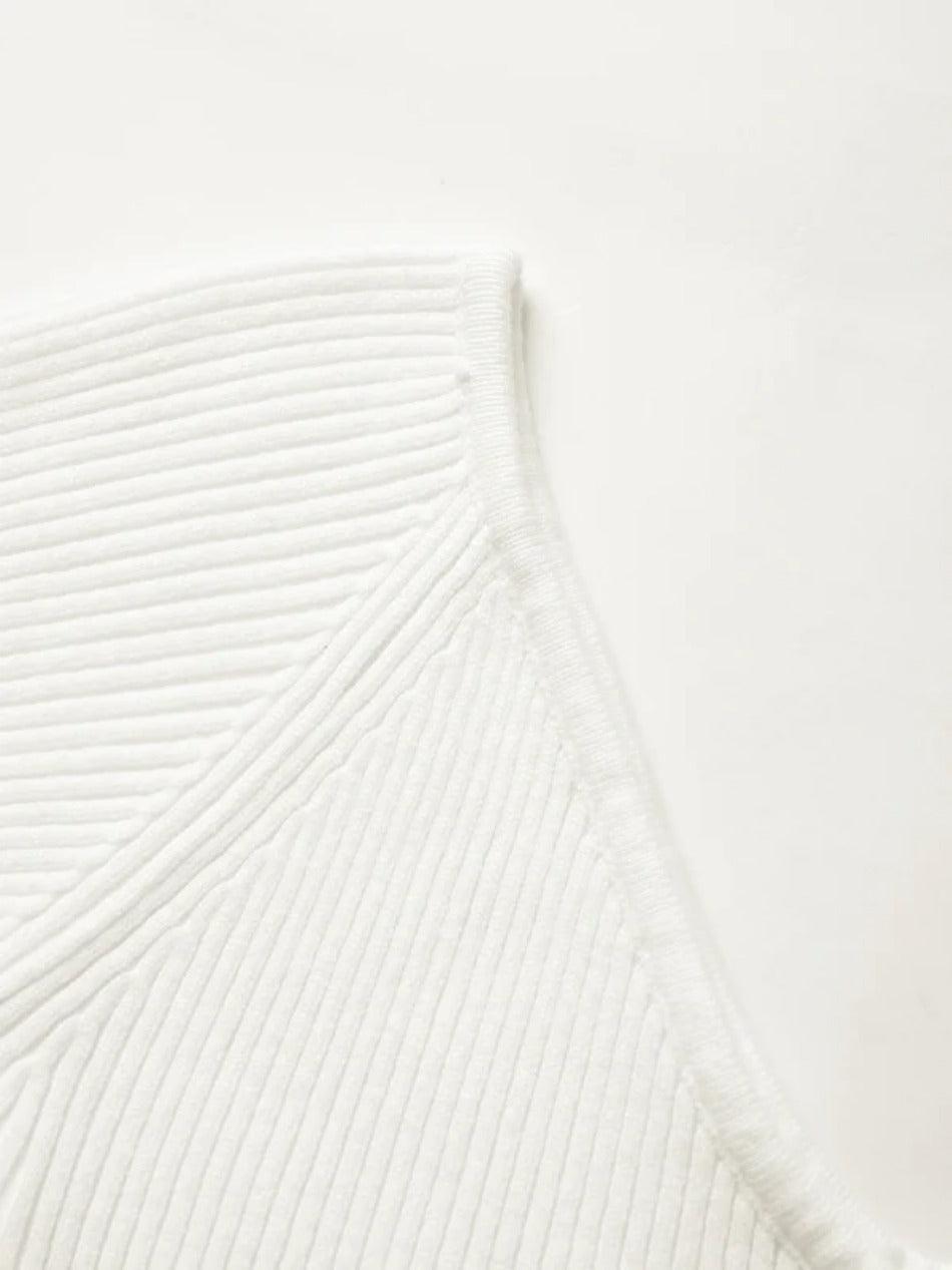 Levoire | Robe Mini En Tricot Côtelé À Encolure En V Unie