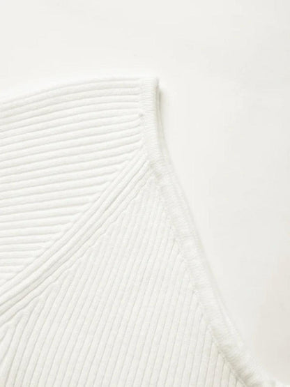 Levoire | Robe Mini En Tricot Côtelé À Encolure En V Unie