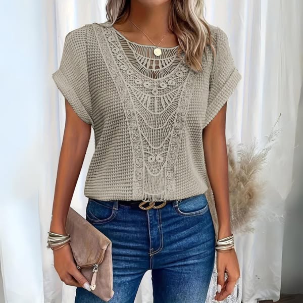 Levoire | Haut Top En Dentelle Chic Gris
