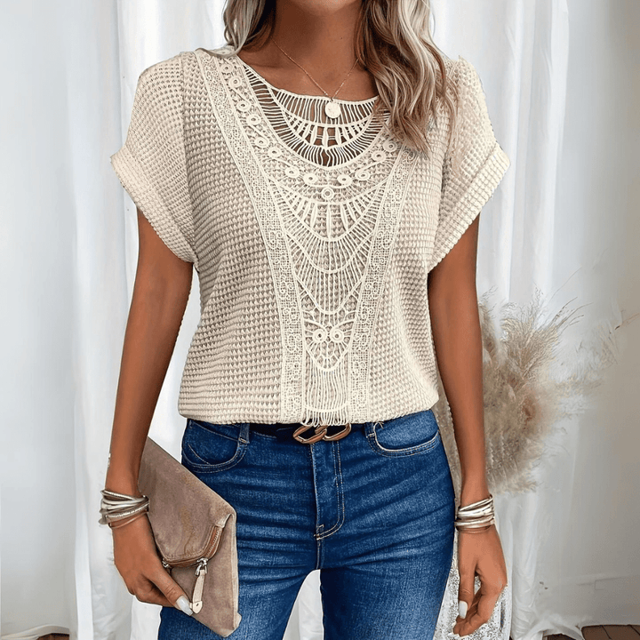 Levoire | Haut Top En Dentelle Chic Beige