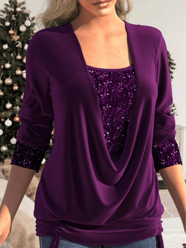 Levoire | Top Pailleté Éclatant Femme Lilas