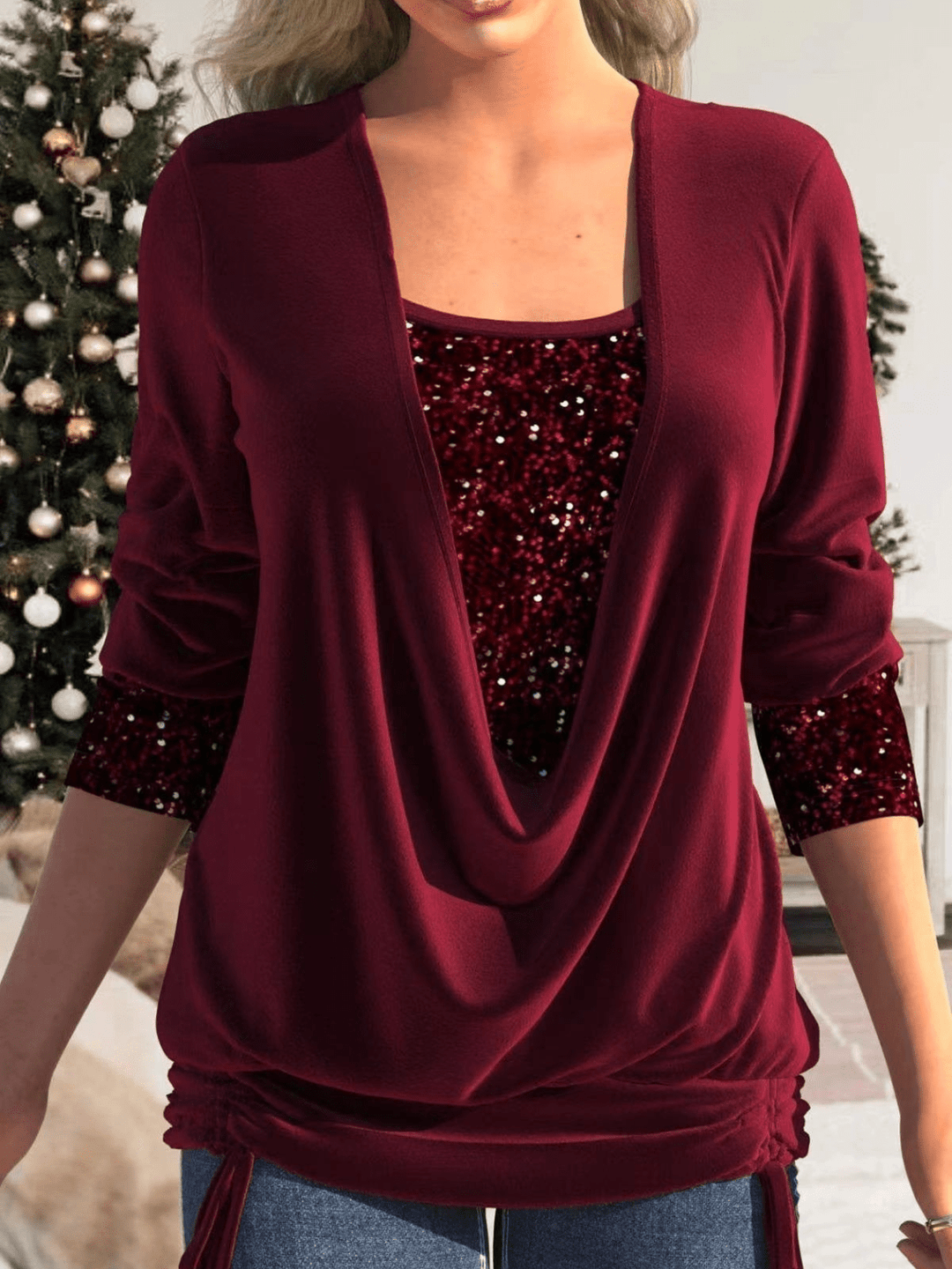 Levoire | Top Pailleté Éclatant Femme Rot