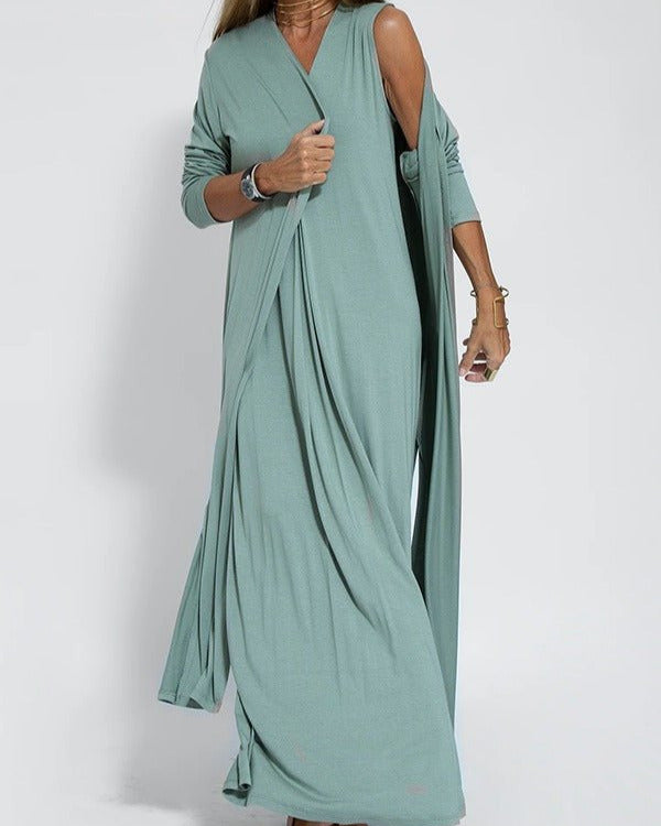 Levoire | Robe Maxi Élégante Sans Manches Pour Femmes Vert