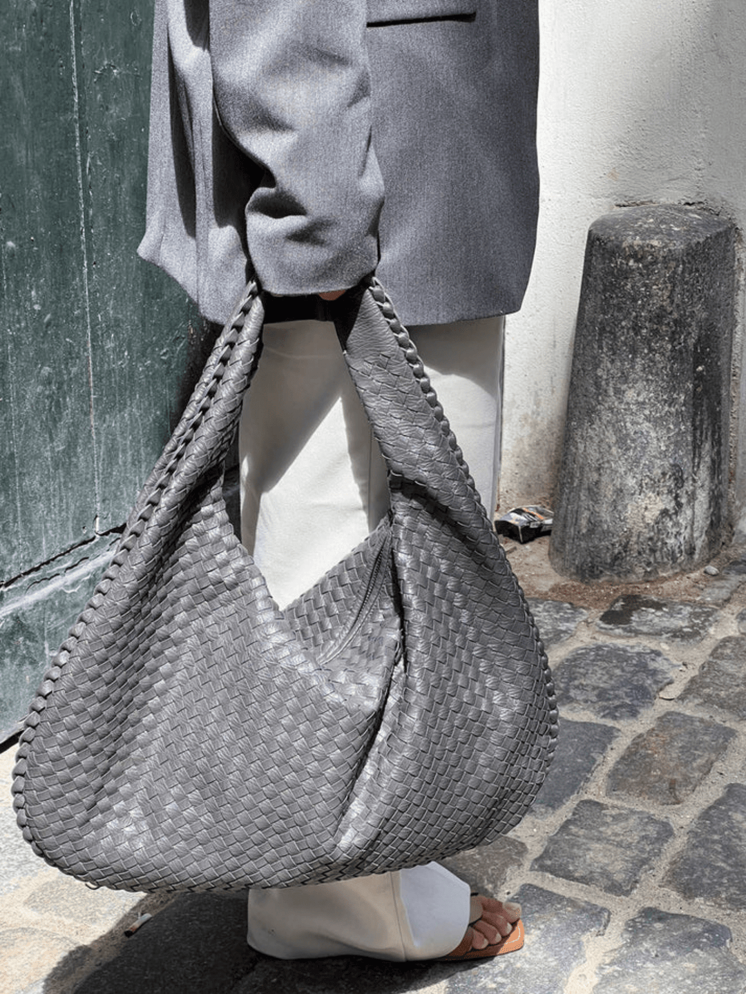 Levoire | Sac à bandoulière en cuir tendance sac à main Gris