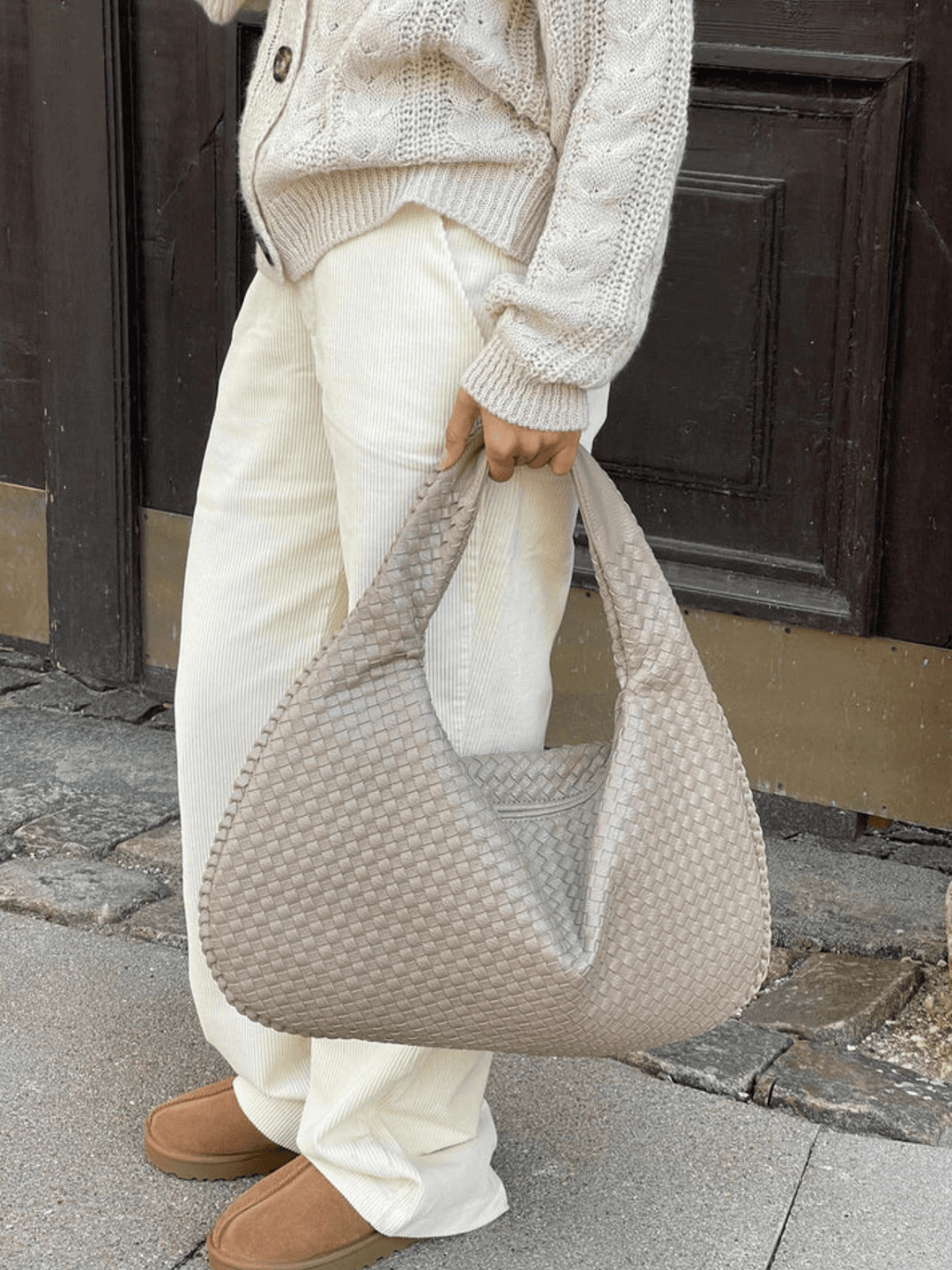 Levoire | Sac à bandoulière en cuir tendance sac à main Beige