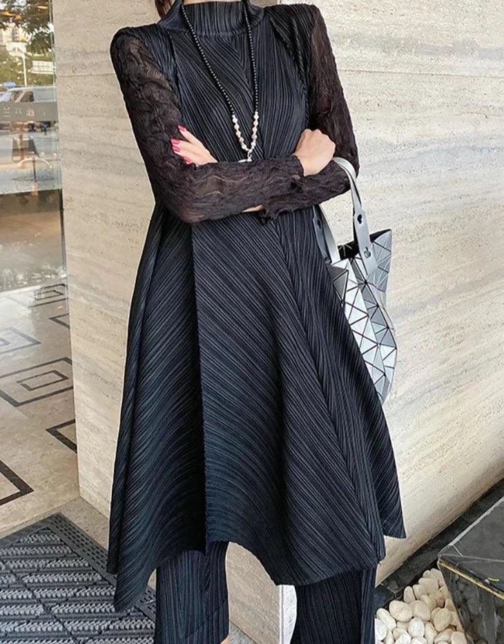 Levoire | Costume Plissé Sur Mesure Avec Stretch Moyen Classique Et Élégant Liquidation Noir Une taille
