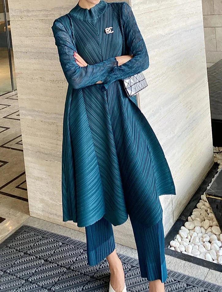Levoire | Costume Plissé Sur Mesure Avec Stretch Moyen Classique Et Élégant Liquidation Bleu marine Une taille
