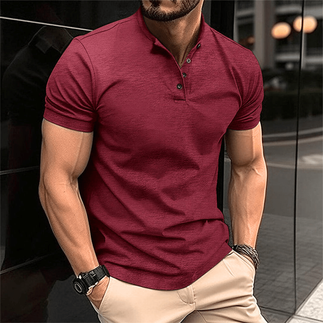 Levoire | Polo Shirt Hommes Confort en Coton Mode Homme Design Classique Rouge vin