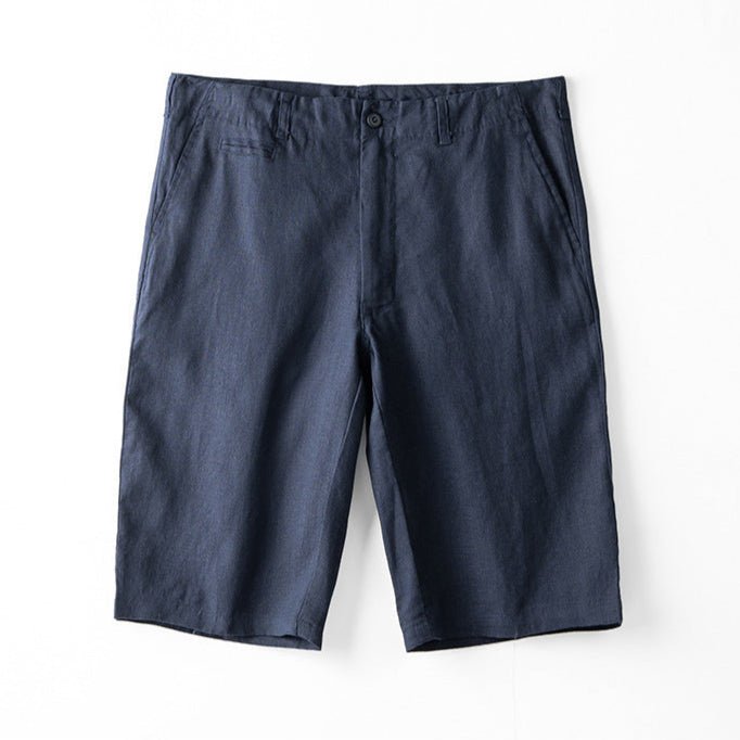 Levoire | Shorts Sur Mesure En Lin bleu marine
