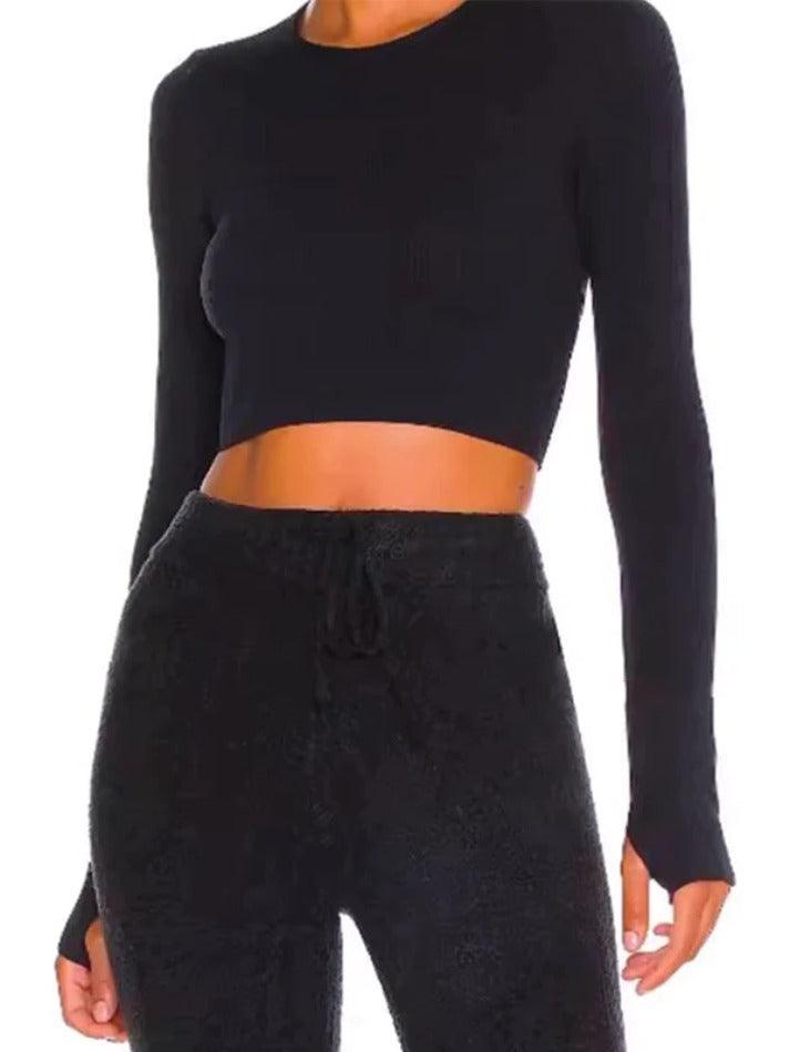 Levoire | T-Shirt À Manches Longues Unicolore À Dos En Rib Pour Le Sport