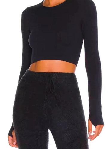 Levoire | T-Shirt À Manches Longues Unicolore À Dos En Rib Pour Le Sport