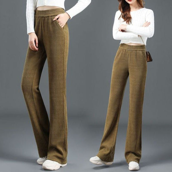 Levoire | Pantalons Décontractés À Jambes Larges Et Taille Élastique Poches Latérales