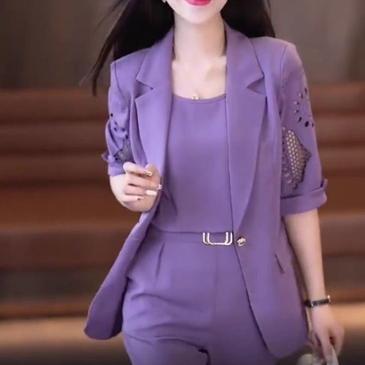 Levoire | Blazer Ensemble À 3 Pièces Moderne Et Élégant Pour Femmes Lilas