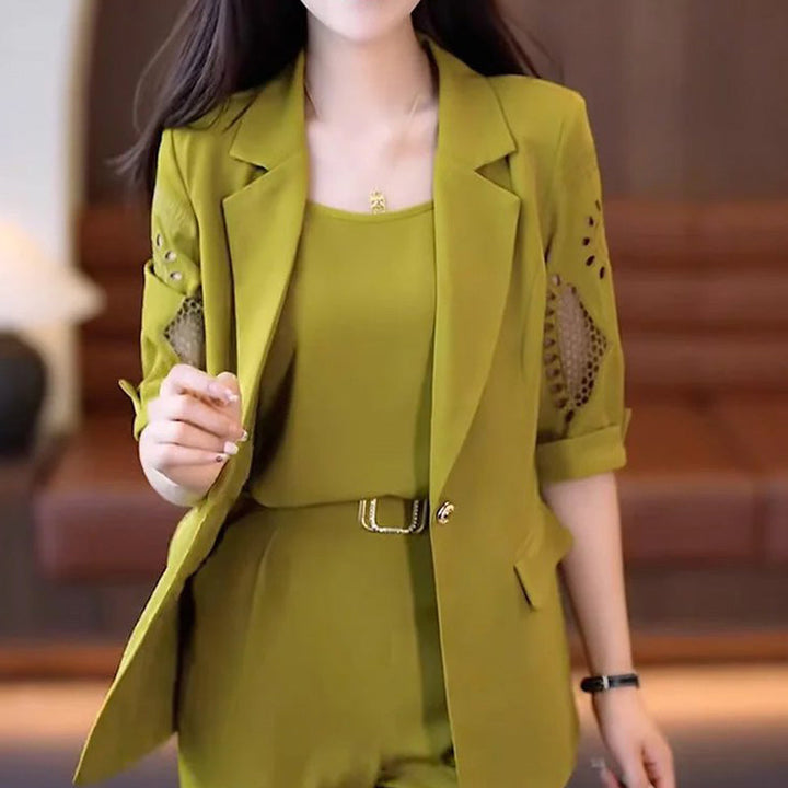 Levoire | Blazer Ensemble À 3 Pièces Moderne Et Élégant Pour Femmes Vert