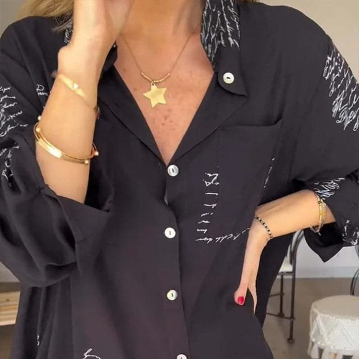 Levoire | Élégante Chemise Longue Avec Boutons Noir