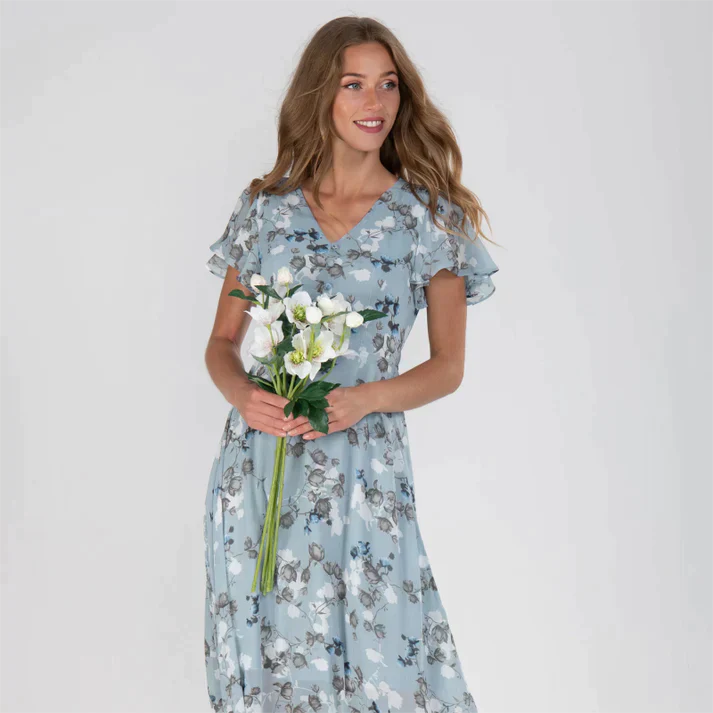 Levoire | Robe Fleurie Courte Avec Manches Courtes