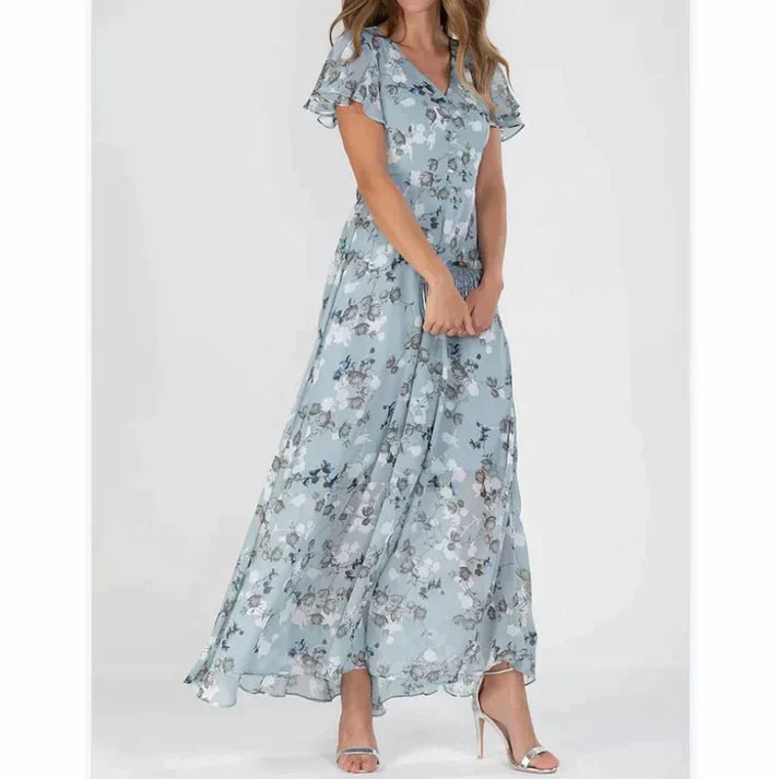 Levoire | Robe Fleurie Courte Avec Manches Courtes