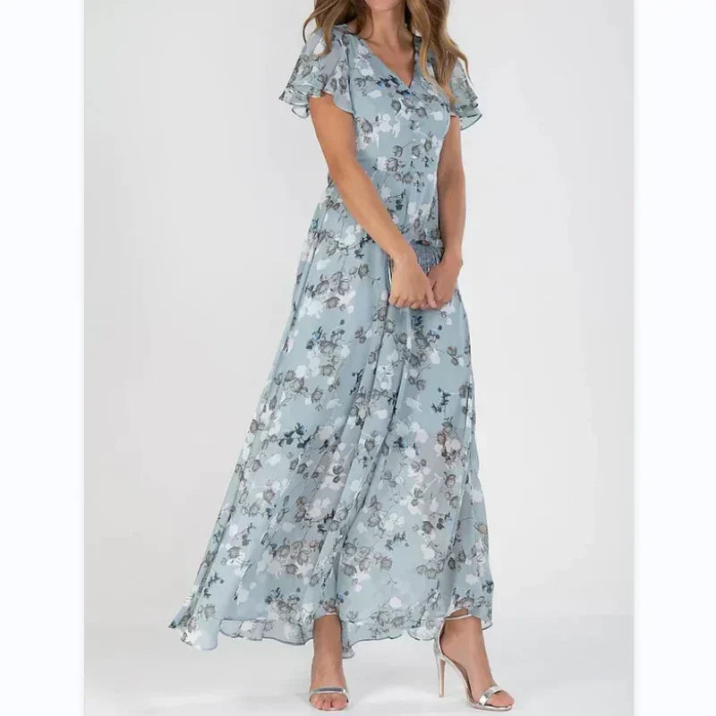 Levoire | Robe D'Été Sans Bretelles Décontractée Tunique Col Rond Bleu foncé