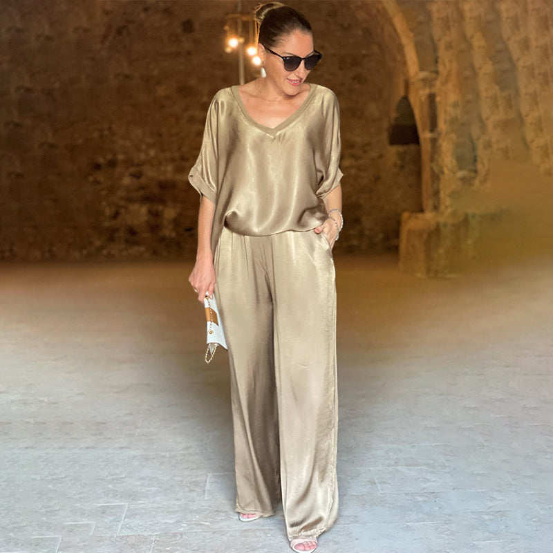 Levoire | Ensemble Élégant En Tweed Surdimensionné Brillant Avec Décolleté En V