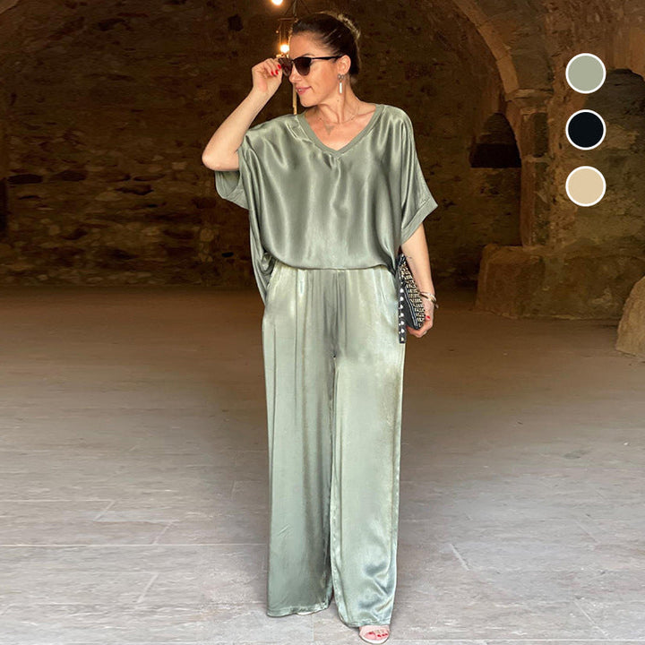 Levoire | Ensemble Élégant En Tweed Surdimensionné Brillant Avec Décolleté En V