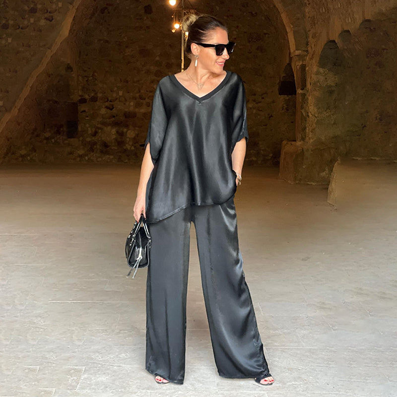 Levoire | Ensemble Élégant En Tweed Surdimensionné Brillant Avec Décolleté En V