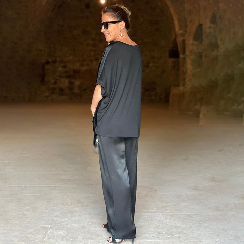 Levoire | Ensemble Élégant En Tweed Surdimensionné Brillant Avec Décolleté En V