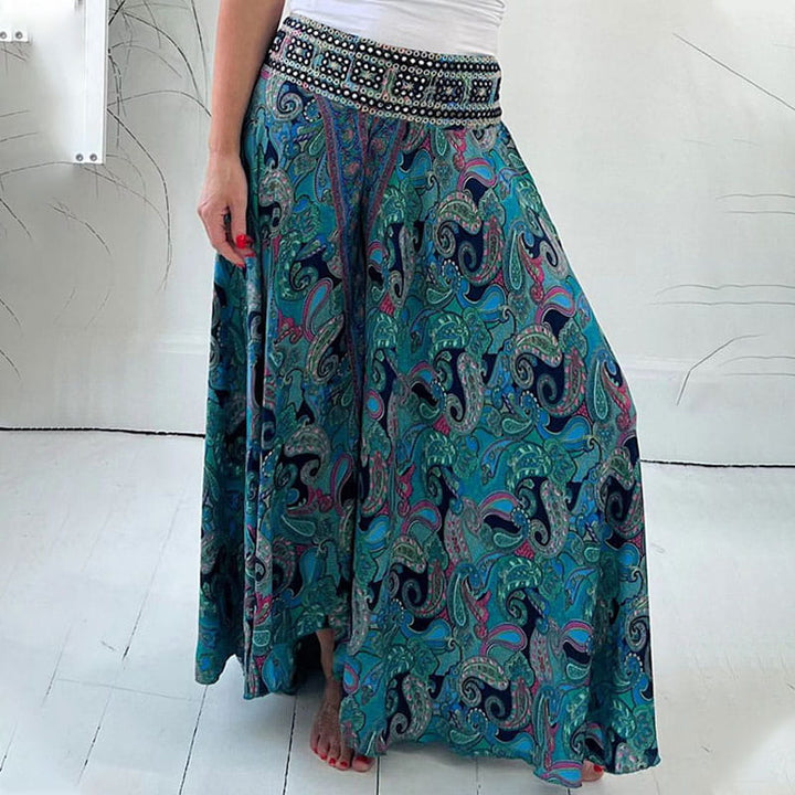 Levoire | Pantalon Jupe Éthnique Femme Vert