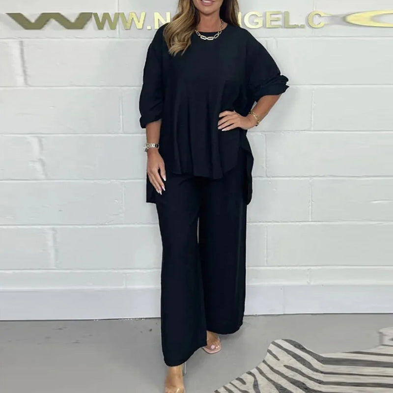 Levoire | Set Topmanches Longues Et Pantalon Haute Taille