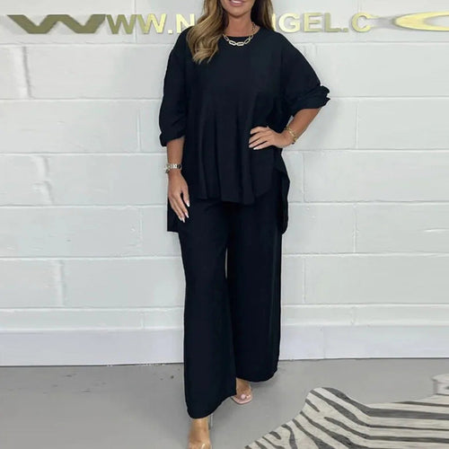 Levoire | Set Topmanches Longues Et Pantalon Haute Taille