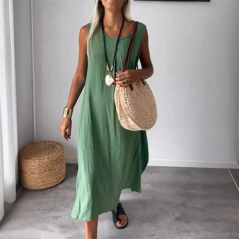 Levoire | Robe D'Été En Lin Vert