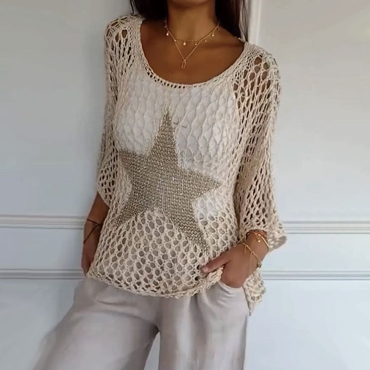 Levoire | Top Tricot Étoiles Abricot