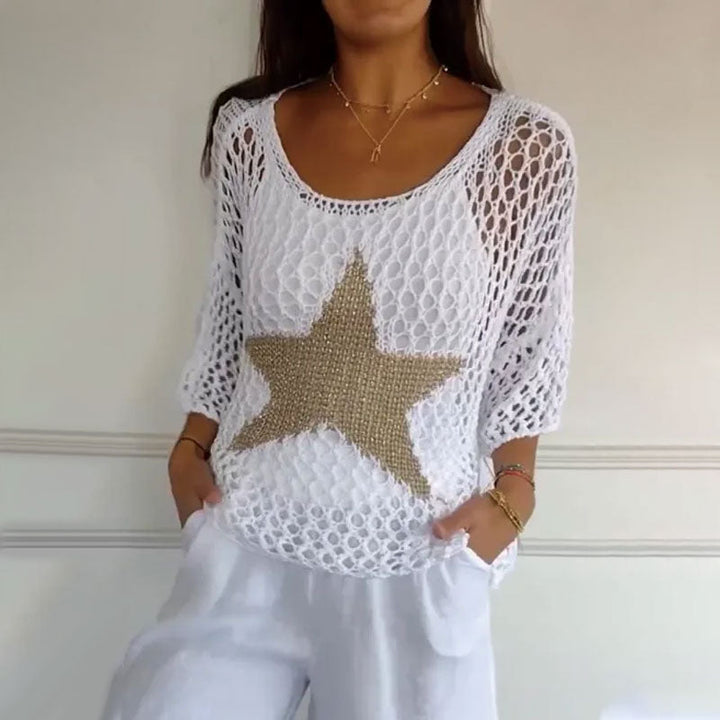 Levoire | Top Tricot Étoiles Blanc (Presque épuisé)