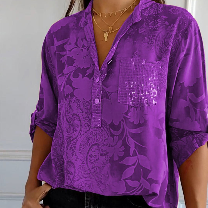Levoire | Haut Imprimé Avec Poche Pratique Lilas
