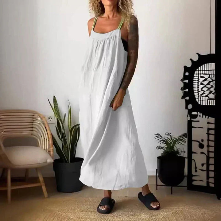 Levoire | Robe Maxi Décontractée En Lin Blanc