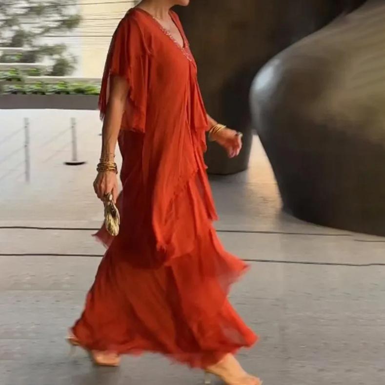 Levoire | Élégant Robe Longue Avec Décolleté Pour Femmes