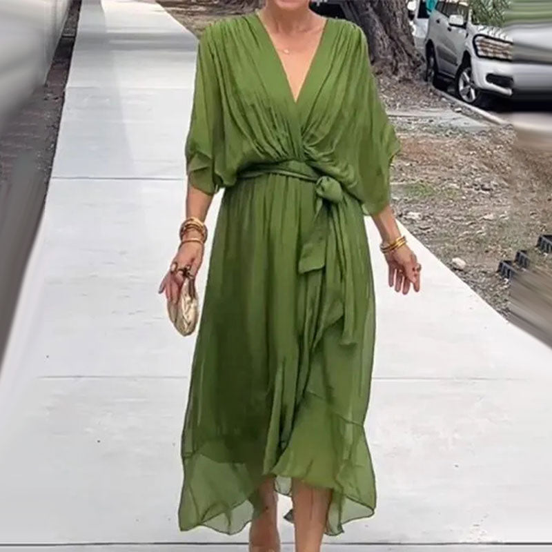 Levoire | Robe Avec Ceinture À La Taille Vert