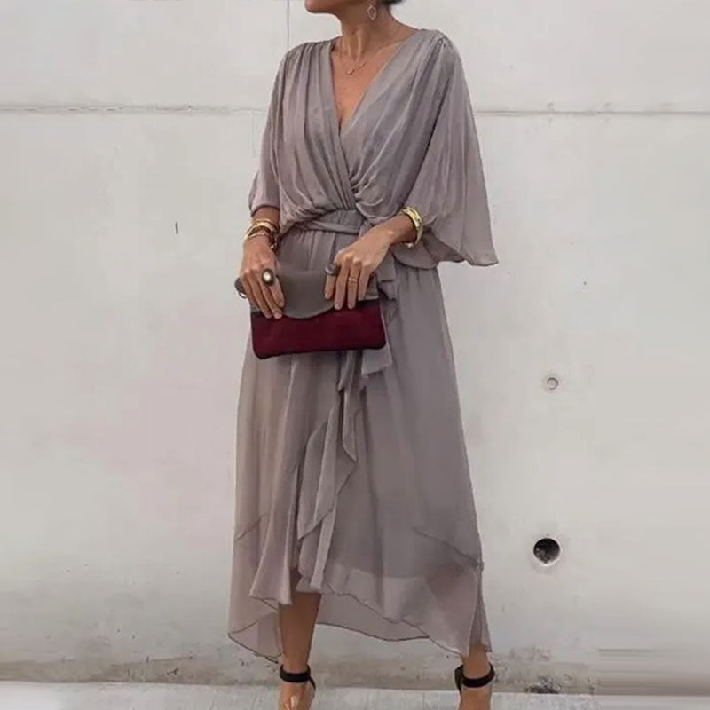 Levoire | Robe Avec Ceinture À La Taille Gris