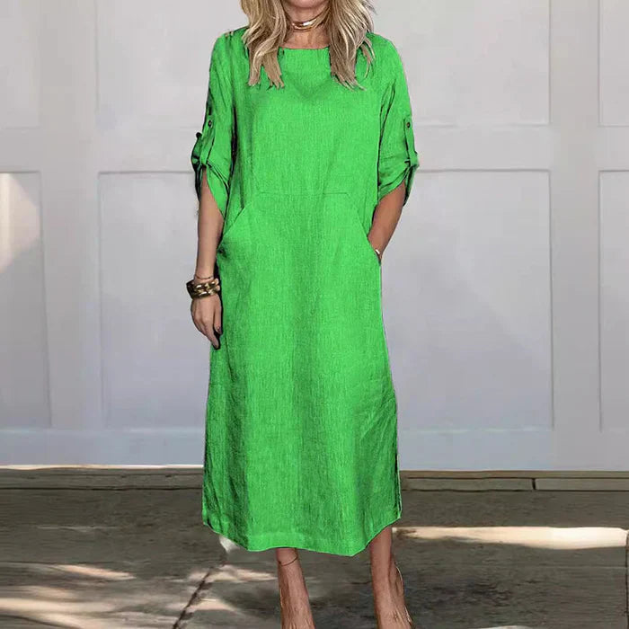 Levoire | Robe Longue Décontractée Minimaliste Vert
