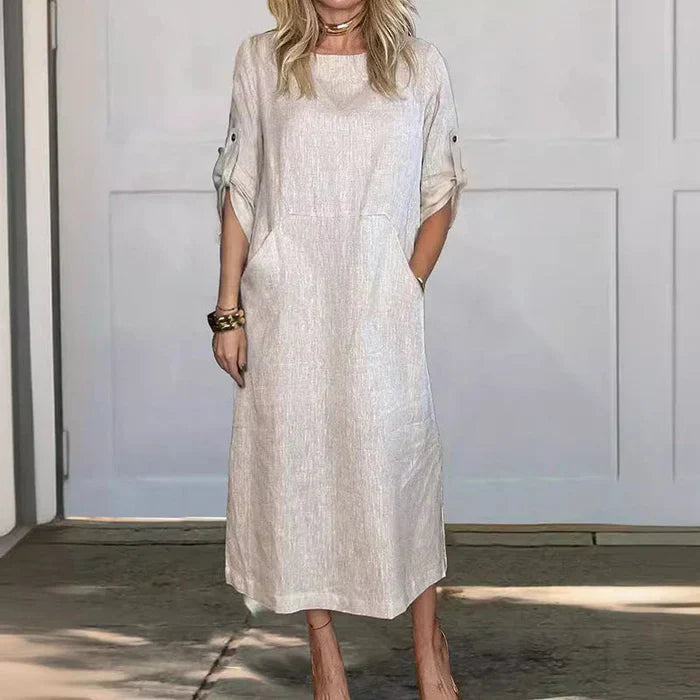 Levoire | Robe Longue Décontractée Minimaliste Blanc
