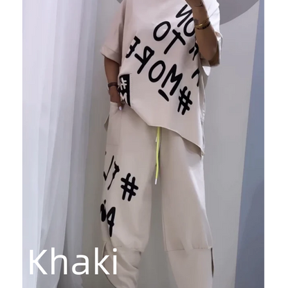 Levoire | Ensemble De Deux Pièces T-Shirt Et Pantalon Pour Femmes Kaki