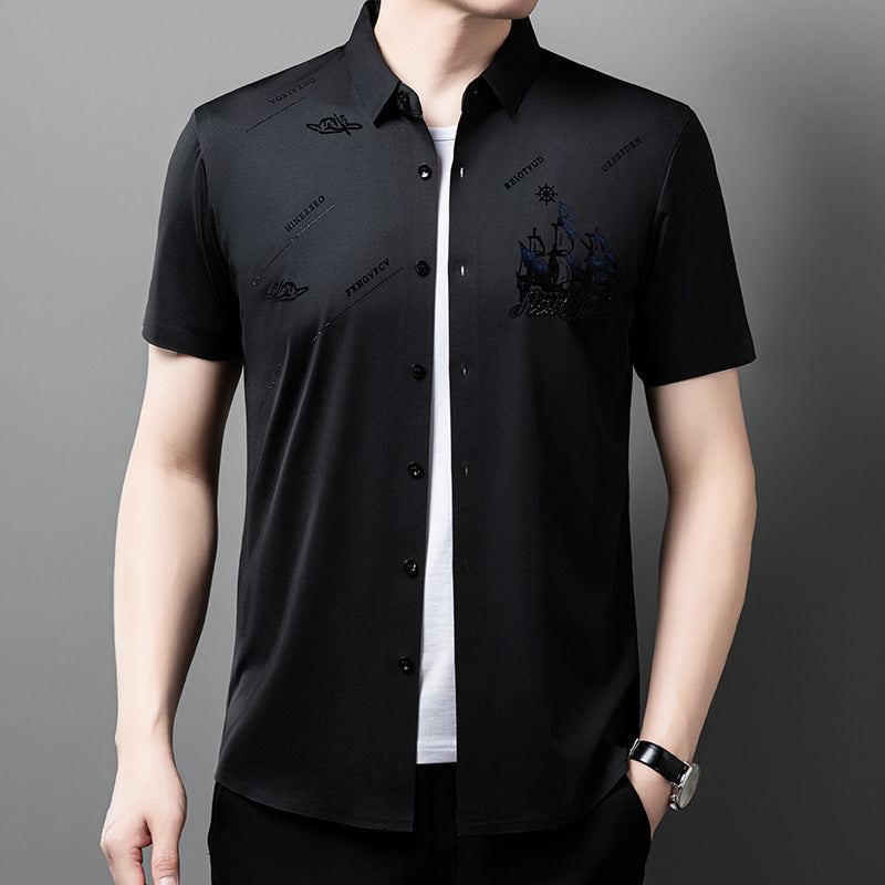 Levoire | Chemise à manches courtes avec boutons Noir