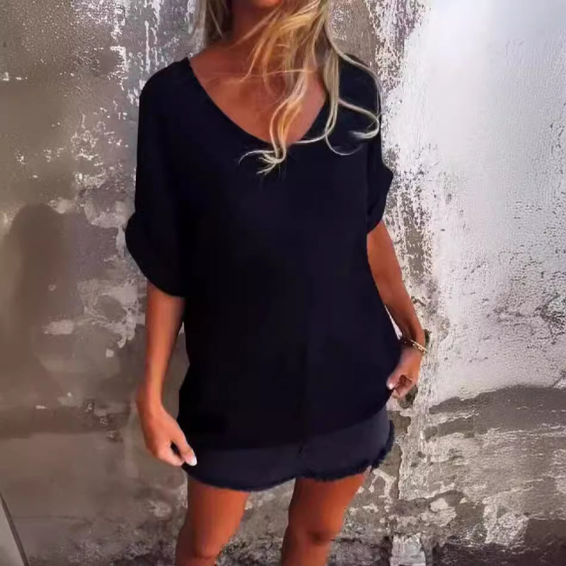 Levoire | T-Shirt Avec Col En V Noir
