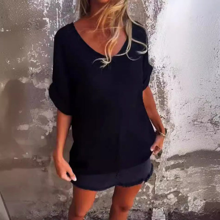 Levoire | T-Shirt Avec Col En V Noir