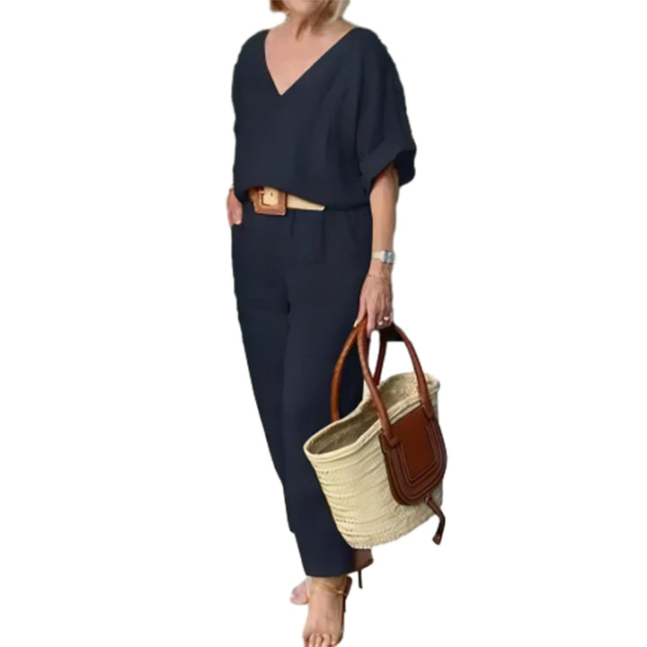 Levoire | Top À Col En V Locker Et Pantalon Avec Poches Marine