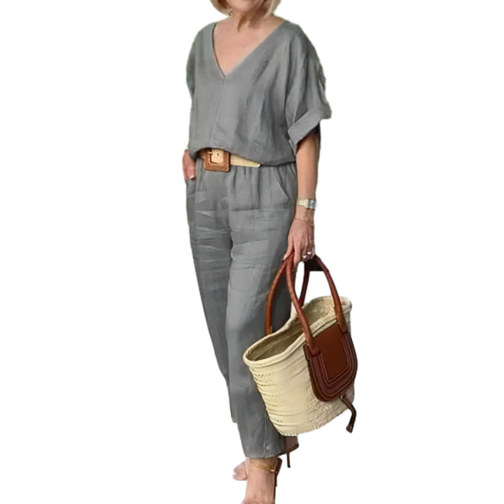 Levoire | Top À Col En V Locker Et Pantalon Avec Poches Gris