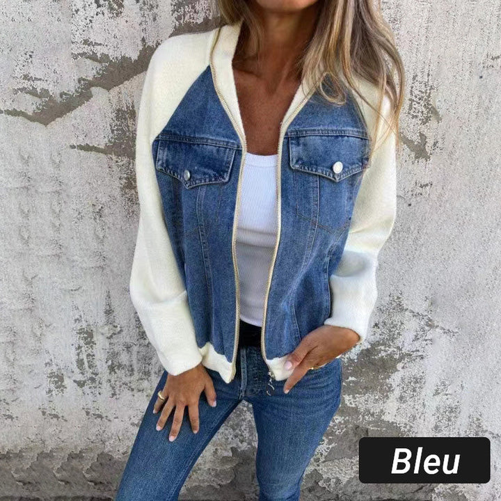 Levoire | Veste En Jean Patchwork Tendance Votre Nouveau Favori ! Bleu