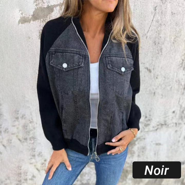 Levoire | Veste En Jean Patchwork Tendance Votre Nouveau Favori ! Noir